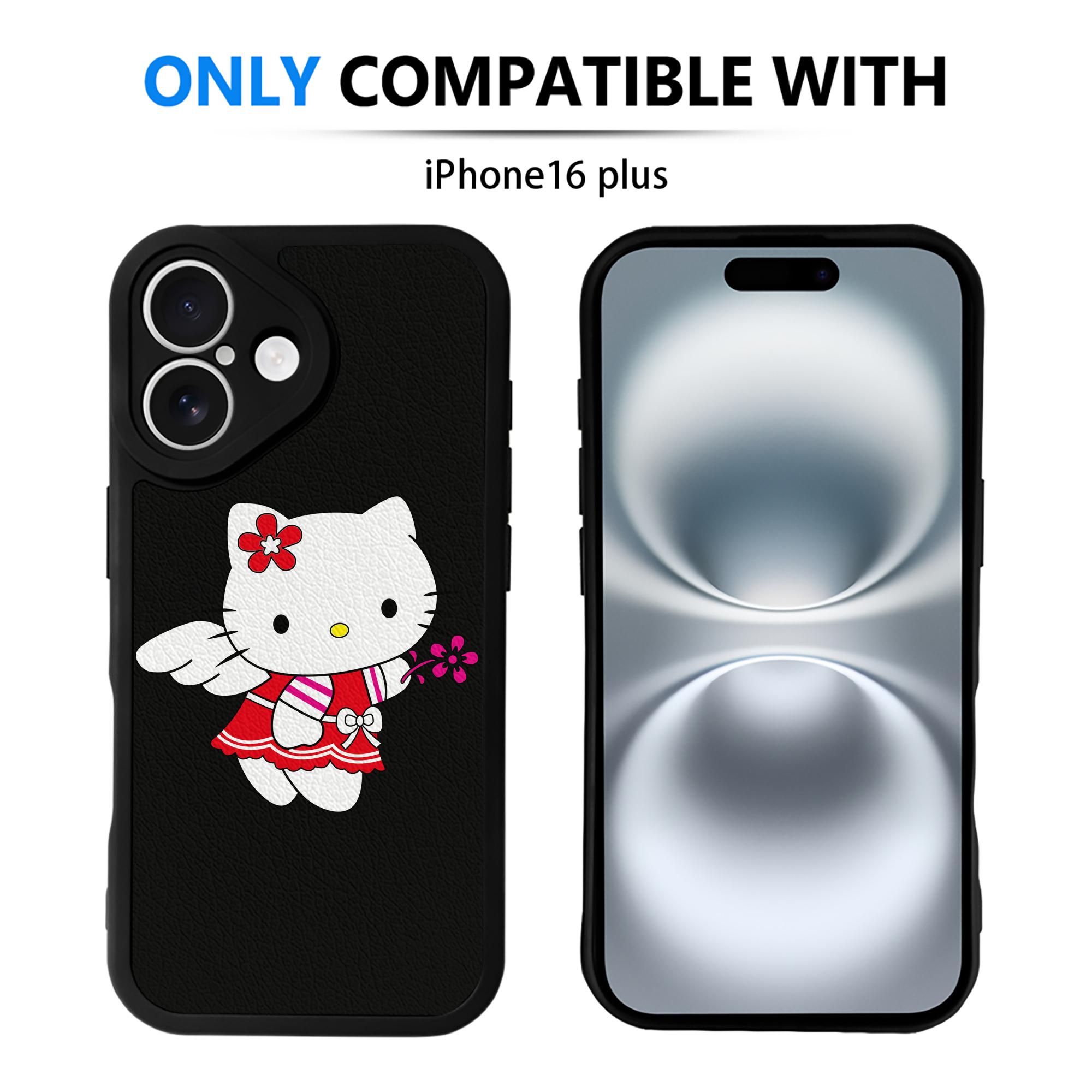 （画像用） Hello Kitty ハローキティ 【iPhone 16シリーズ対応】シリコンスマホケース（レザー調） 材質：シリコン